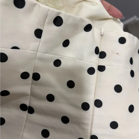 Self portrait Strapless White (ivory) Polka Dot Midi Dress